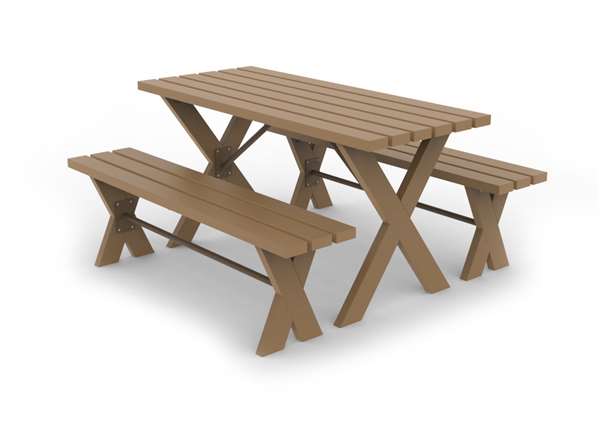Outdoor Table and 2 Bench Combo Grade 3+