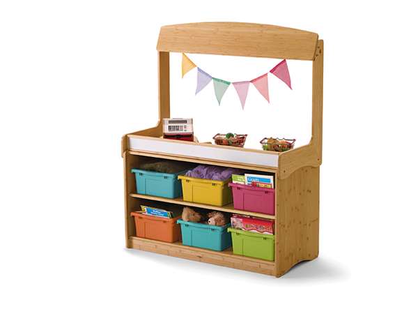 Make-Believe Stand with 6 Vibrant Open Tubs