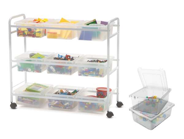 Clear STEM Storage Cart with Lids