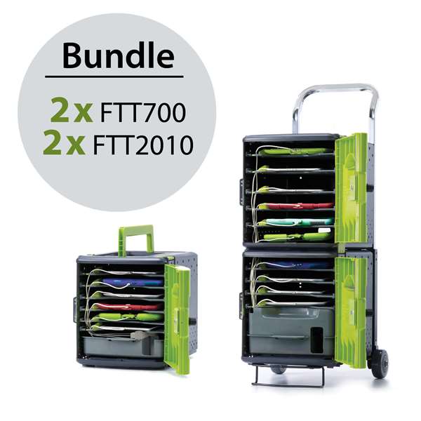 Bundle 6: Includes two Tech Tub2 Trolleys and two tubs  (holds 32 devices total)