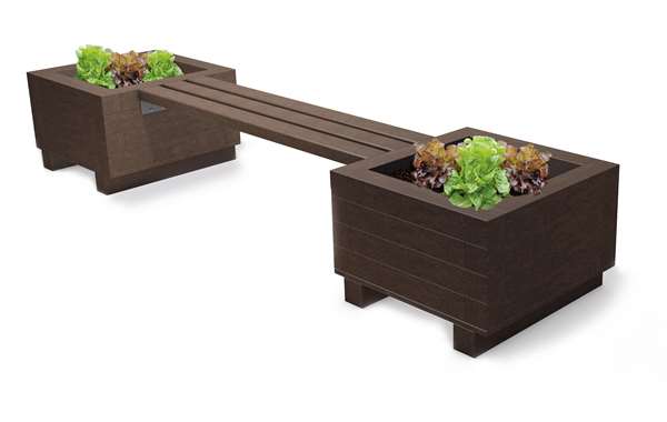 Set includes two planters and one bench
