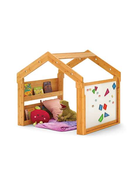 Bamboo Cozy Space includes bookshelves and a removeable double-sided magnetic whiteboard