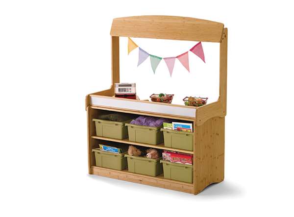 Make-Believe Stand with sage tubs shown