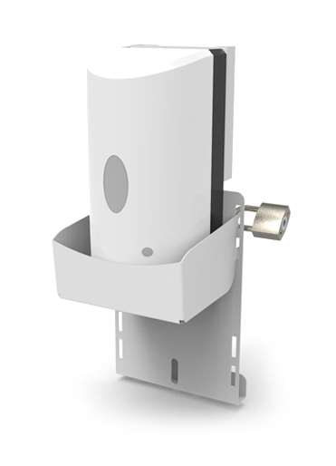 Wall Mounted Hand Sanitizer Dispenser with lock out in place