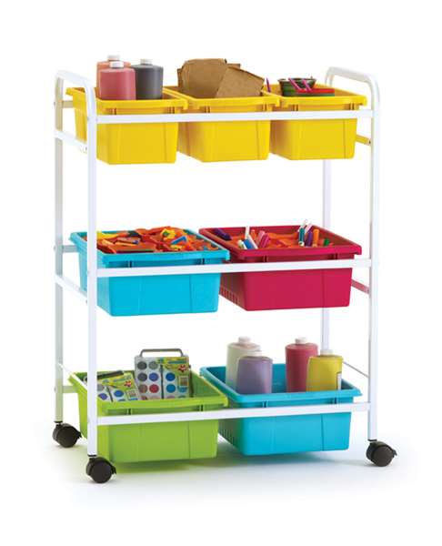 Small Book Browser Cart with Deluxe Tub Pack