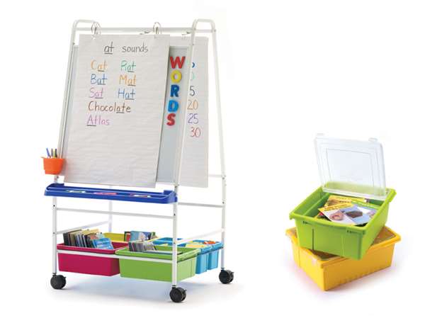Basic Reading Writing Center in Vibrant color combo with lids (RC201-VM-L)