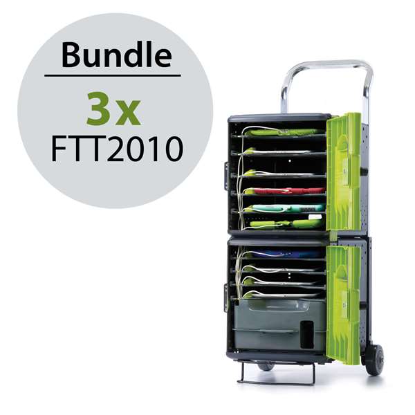 Bundle 5: Tech Tub2 Trolleys (FTT2030) Includes three Tech Tub2 Trolleys that hold ten devices each for a total of 30 devices.