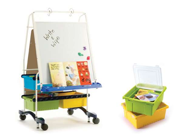 Regal Reading Writing Center in Vibrant color combo with lids (RC107-VM-L)