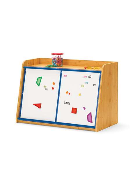 Provides hidden space for teacher storage and/or open stores for student-led activities